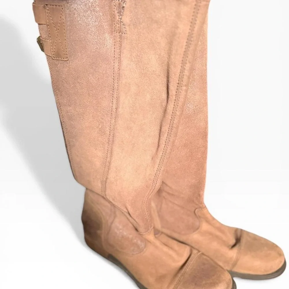 SOREL Slimpack‎ Riding Boots Tan Leather Suede Tall Waterproof Cap Toe Brown